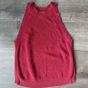 Blue Rain Medium Burgundy Red Sleeveless Sweater Knit Top